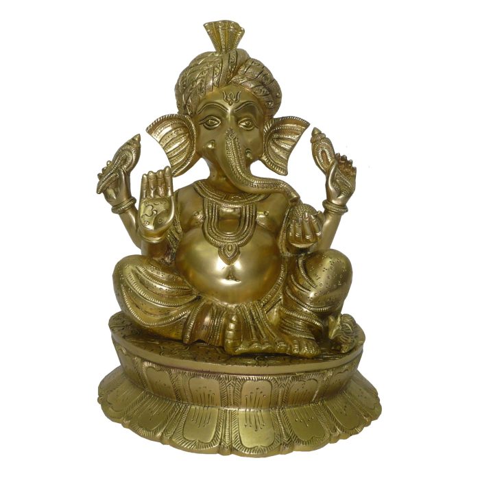 Ganesha Idol Medium (Turban) Brass  Idol | Deity Idol Exclusive Collection - Image 1