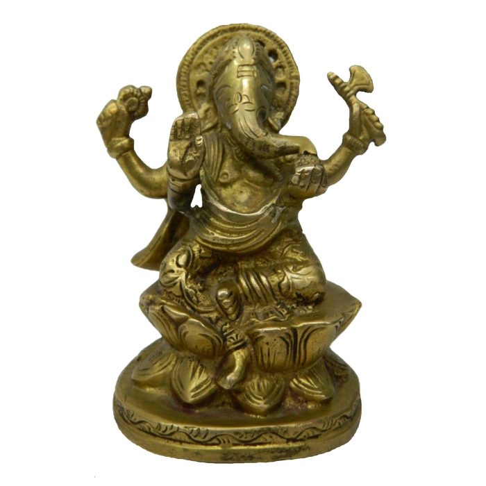 Ganesha Sitting On kamal Bajath Brass Idol | Deity Idol Exclusive Collection - Image 1