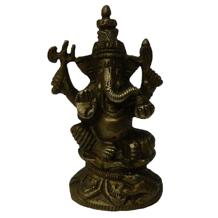 Ganesha Sitting On Kamal Brass Idol | Deity Idol Exclusive Collection - Image 1