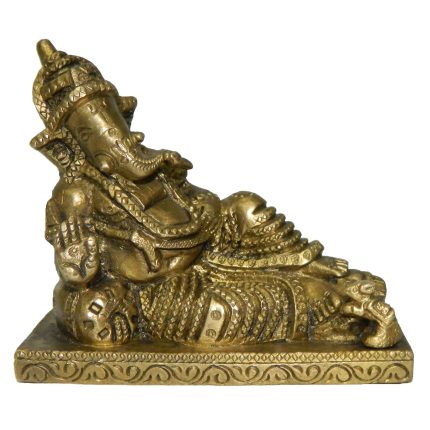 Ganesha With Pillow Brass Idol | Deity Idol Exclusive Collection