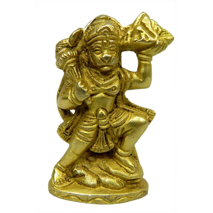 Hanuman God With Mountain Brass Collectible Handicraft small  Idol | Deity Idol Exclusive Collection - Image 1