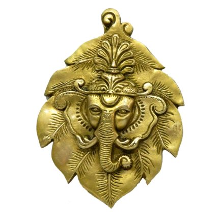 Ganesha Face Inside Leaf Brass Idol | Deity Idol Exclusive Collection