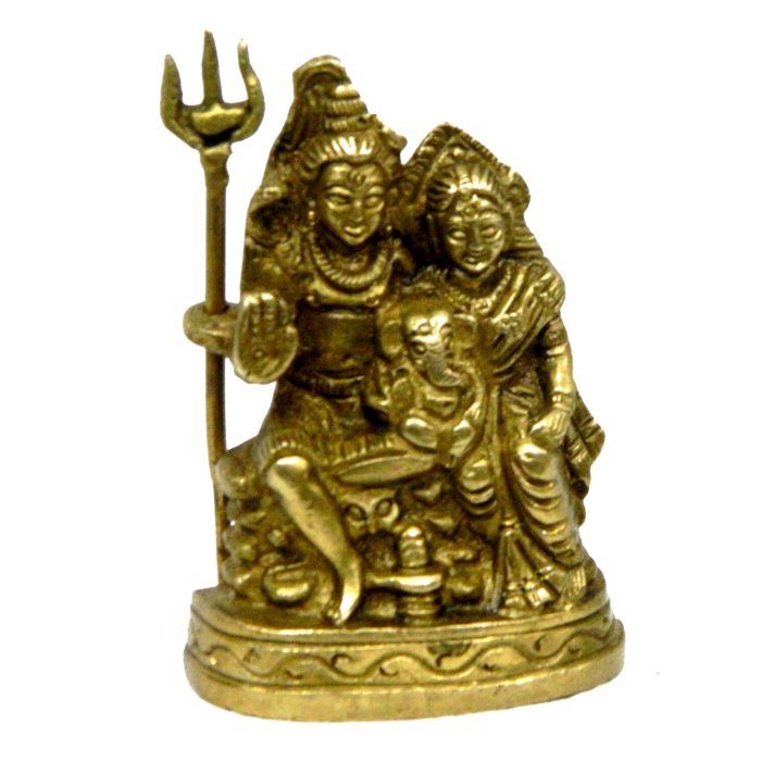 Shiva Family Brass Collectible Handicraft small art by N  Idol | Deity Idol Exclusive Collection - Image 1
