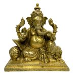Statue Of Ganesh With Pillow Brass | Symbol of Obstacle Removal Ganesha Idol Symbol of Prosperity & Success