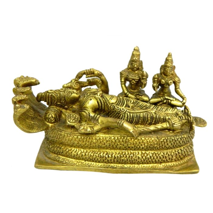 God Idol Sleeping Vishnu Brass Idol | Deity Idol Exclusive Collection - Image 1