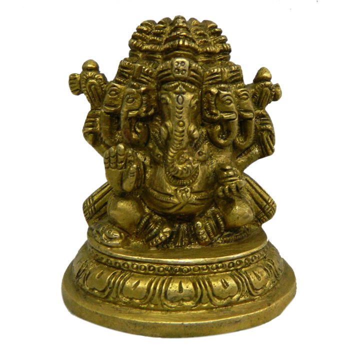God Idol Of Panchmukhi Ganesh Brass  Idol | Deity Idol Exclusive Collection - Image 1