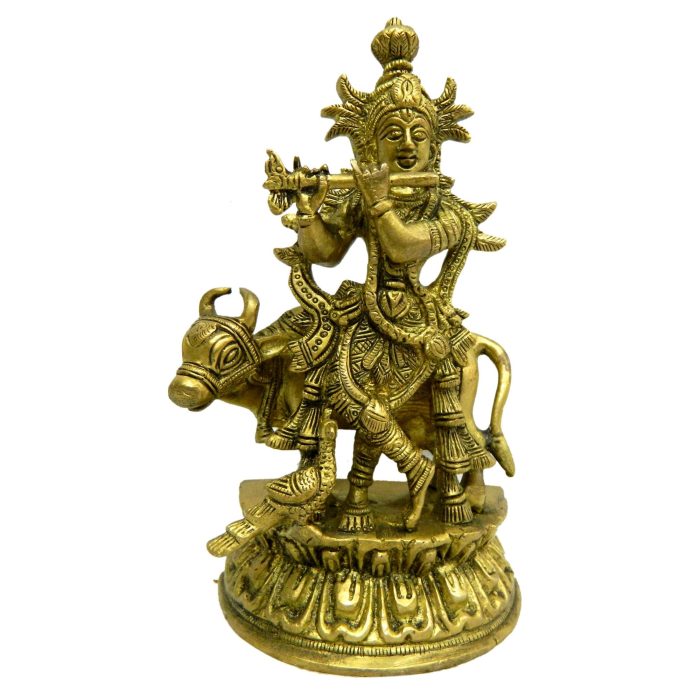 Decorative statue of  Krishna With Cow  collectible  Idol | Deity Idol Exclusive Collection - Image 1