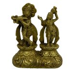 Statue Of Standing Radha Krishna Brass | Lord Krishna Murti Symbol of Love, Joy & Spiritual Devotion