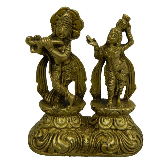 Statue Of Standing Radha Krishna Brass  Idol | Deity Idol Exclusive Collection - Image 1