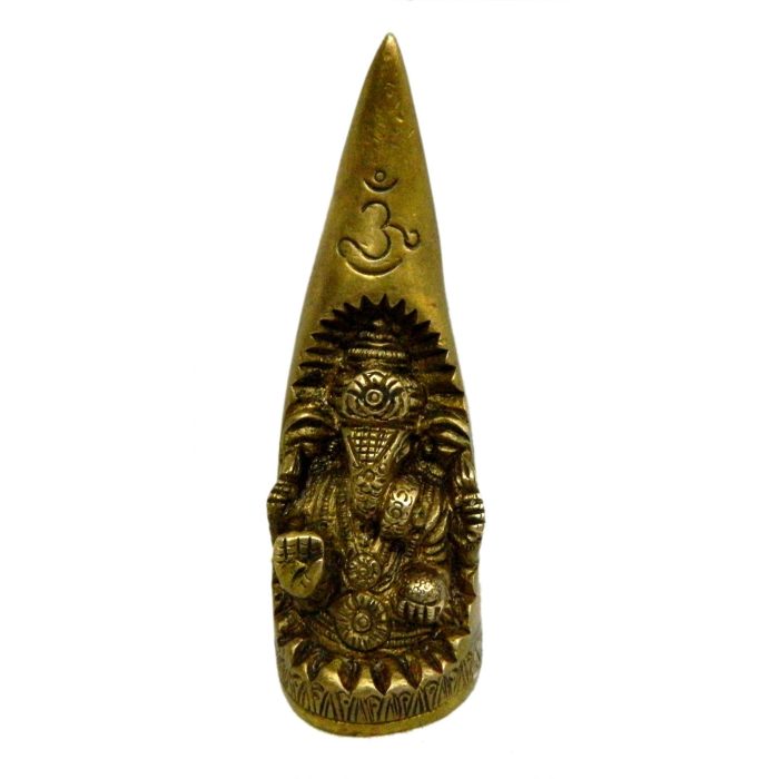 Decorative Brass statue of  Ganesh On Teeth Collectible  Idol | Deity Idol Exclusive Collection - Image 1