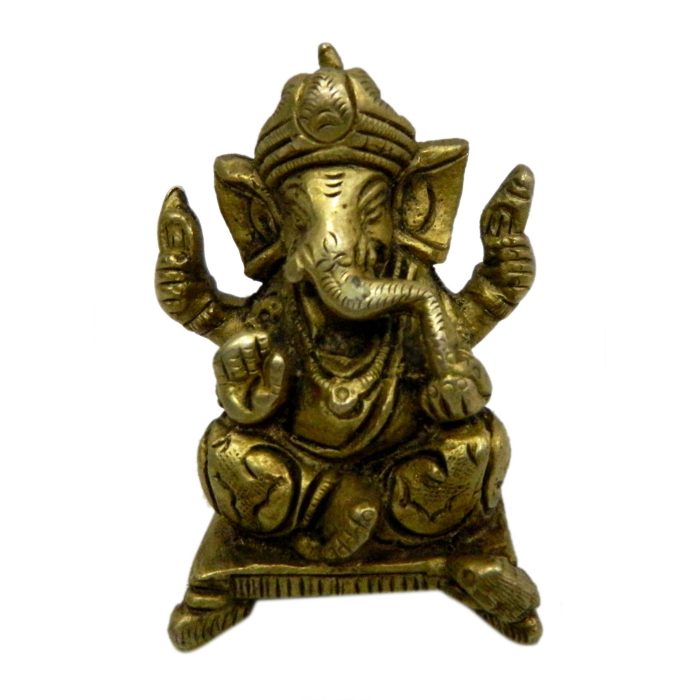 Statue Of Sitting Ganesh Brass Idol | Deity Idol Exclusive Collection - Image 1
