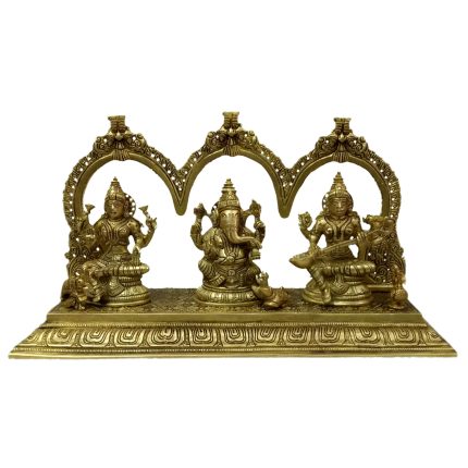 Ganesh Laxmi Saraswati Brass Idol | Deity Idol Exclusive Collection