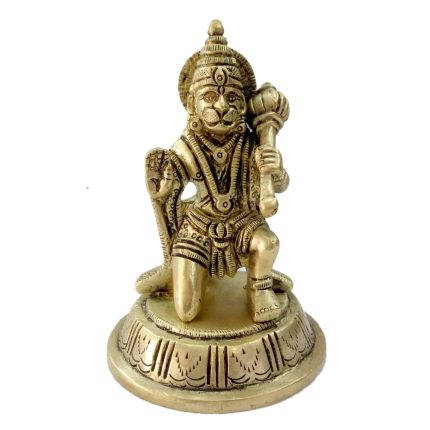 God Idol Of Sitting Hanuman Brass Idol | Deity Idol Exclusive Collection