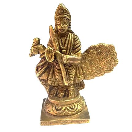 Kartikeya with Peacock Idol Brass Idol | Deity Idol Exclusive Collection