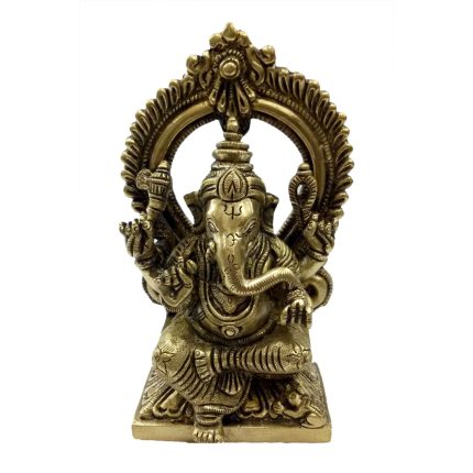 Statue Of Sitting Ganesh With Bajath Brass Idol | Deity Idol Exclusive Collection