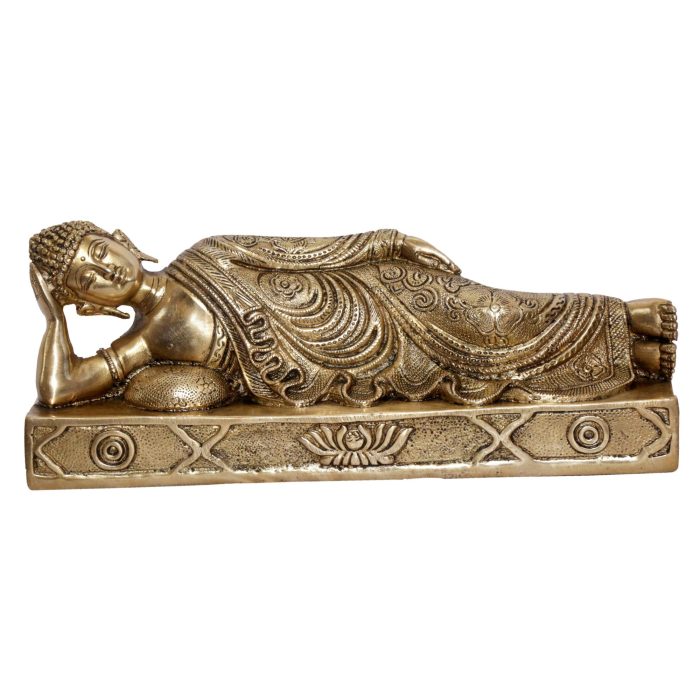 Statue Of Sleeping Buddha Brass Idol | Deity Idol Exclusive Collection - Image 1