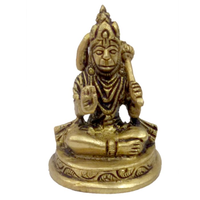 God Statue Of Sitting Hanuman Brass Idol | Deity Idol Exclusive Collection - Image 1
