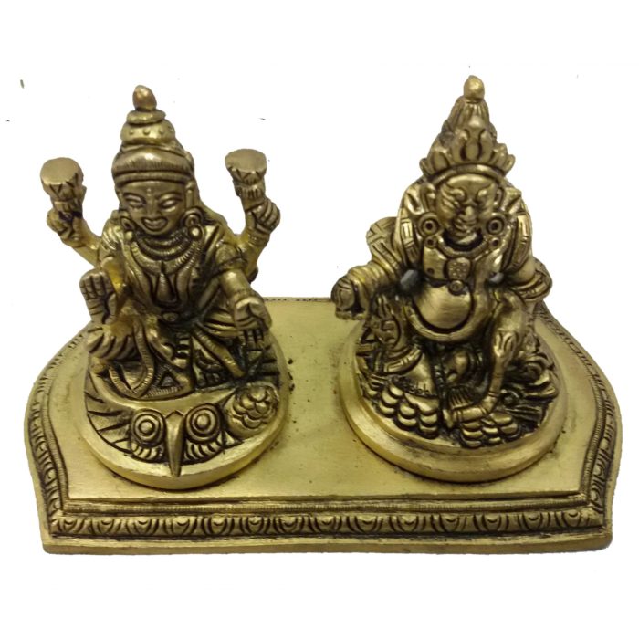 Idol Of Sitting Kuber Laxmi Brass  Idol | Deity Idol Exclusive Collection - Image 1