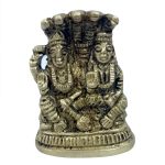 Vishnu Laxmi Idol Brass | Handcrafted Deity Statue for Home Temple & Divine Blessings