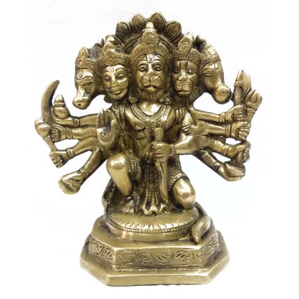 Idol Of Sitting Panchmukhi Hanuman Brass  Idol | Deity Idol Exclusive Collection