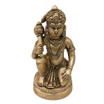 Statue Of Sitting Hanuman Brass | Handcrafted Deity Statue for Home Temple & Divine Blessings