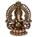 Statue Of Ganesh Sitting On Lotus Brass | Symbol of Obstacle Removal Ganesha Idol Symbol of Prosperity & Success