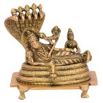 Vishnu Laxmi Religious God Idol Brass | Handcrafted Deity Statue for Home Temple & Divine Blessings