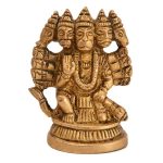 Panchmukhi Hanuman Brass Idol Collectible | Authentic Hindu Deity Statue Divine Blessings Symbolism