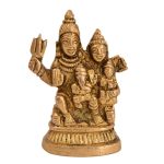 Shiv Parivar Brass Murti for Home Decor Collectible | Lord Shiva Statue for Meditation & Spiritual Awakening