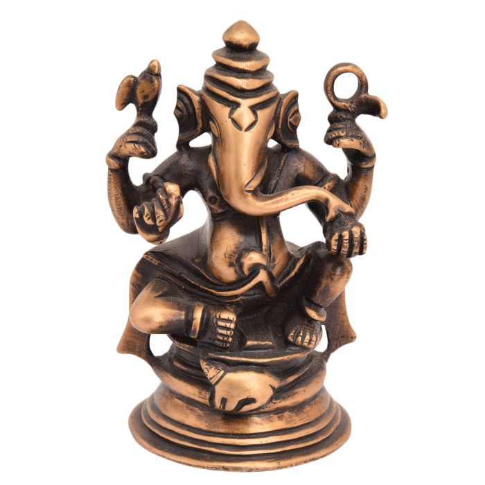 Elegant & Beautiful Sitting Ganesh Brass  Idol | Deity Idol Exclusive Collection - Image 1