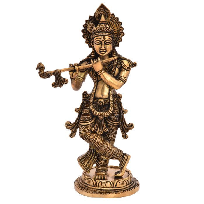 Krishna God Standing Brass Idol | Deity Idol Exclusive Collection - Image 1