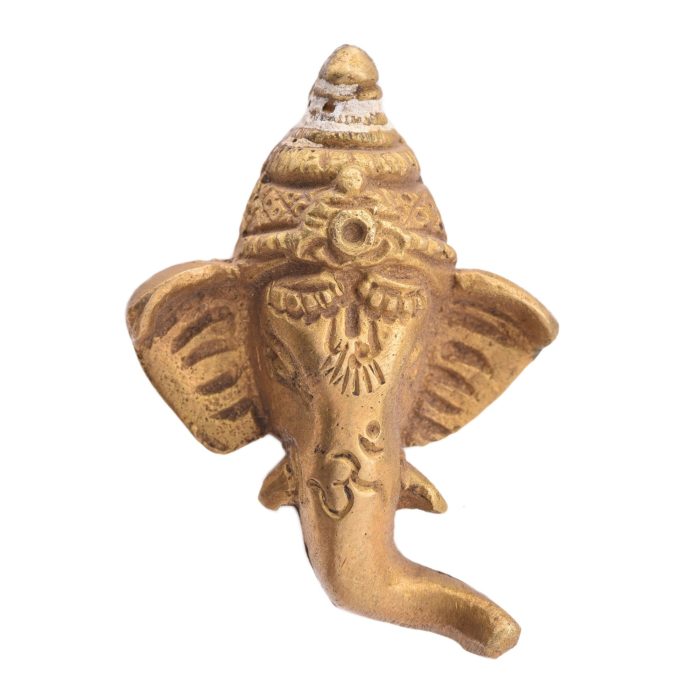 Shree Ganesha Face Wall Hanging Brass  Idol | Deity Idol Exclusive Collection - Image 1