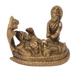 Lord Vishnu & Goddess Laxmi Brass | Goddess Lakshmi Idol for Wealth & Prosperity Blessings
