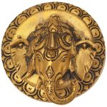 Ganesh Face Wall Hanging Brass | Authentic Hindu Deity Statue for Sacred Worship