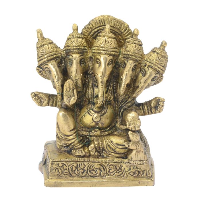 Panchmukhi Ganesh Brass Idol | Deity Idol Exclusive Collection - Image 1