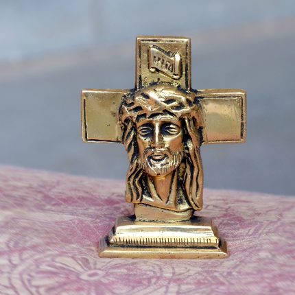 Cross With Jesus Brass Idol | Deity Idol Exclusive Collection
