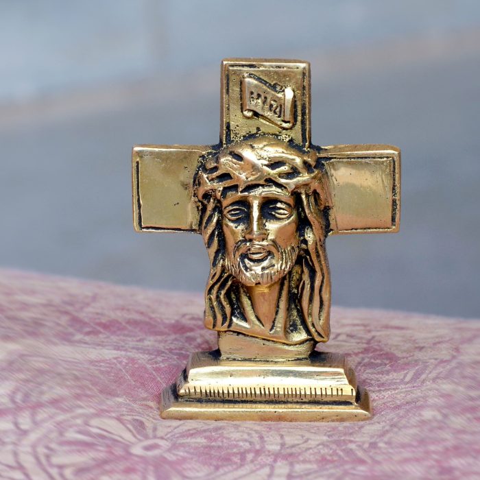 Cross With Jesus Brass Idol | Deity Idol Exclusive Collection - Image 1