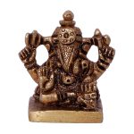 Srimant Dagdusheth Ganesha God Brass Handicraft Small | Symbol of Obstacle Removal Ganesha Idol Symbol of Prosperity & Success