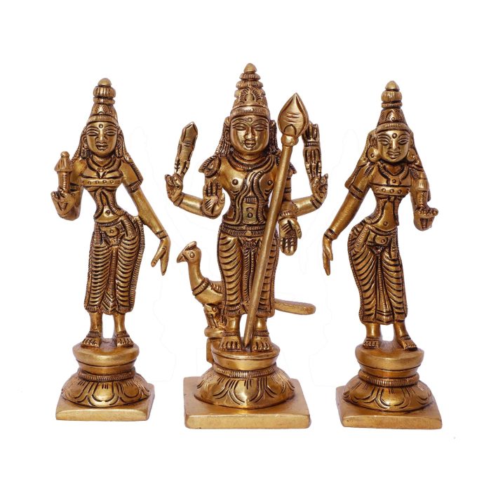 Kartikeya Murgana Brass With His Swaminatha Statue SwamiJi Subramanya  Idol | Deity Idol Exclusive Collection - Image 1