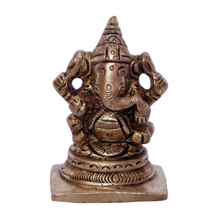 Ganesha God Brass Ganpati Collectible Handicraft Small  Idol | Deity Idol Exclusive Collection - Image 1