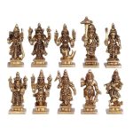 Vishnu Dashavatar Idols Brass Handicrafts Arts | Handcrafted Deity Statue for Home Temple & Divine Blessings