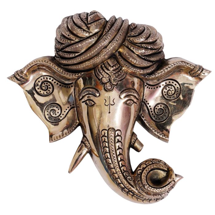 Ganesha Face Hanging Decor Brass Idol | Deity Idol Exclusive Collection - Image 1