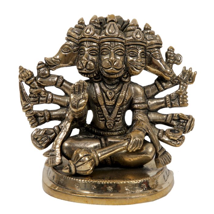 Panchmukhi Hanuman Brass Idol | Deity Idol Exclusive Collection - Image 1