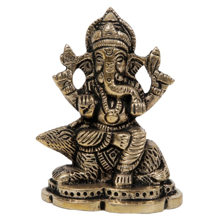 Ganesha On Mushak Brass Idol | Deity Idol Exclusive Collection - Image 1