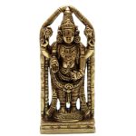Tirupati Balaji (Venkateswara) Yellow Brass Collectible Handicraft Small | Handcrafted Deity Statue for Home Temple & Divine Blessings