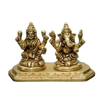 Ganesha Lakshmi Pair Brass Collectible  Idol | Deity Idol Exclusive Collection