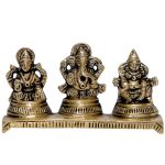 Lakshmi-Ganesha-Kubera Brass | Sacred Ganesha Idol for Prosperity & Wisdom