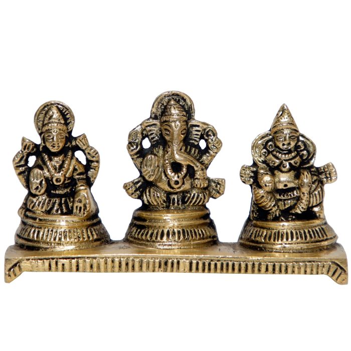 Lakshmi-Ganesha-Kubera Brass  Idol | Deity Idol Exclusive Collection - Image 1