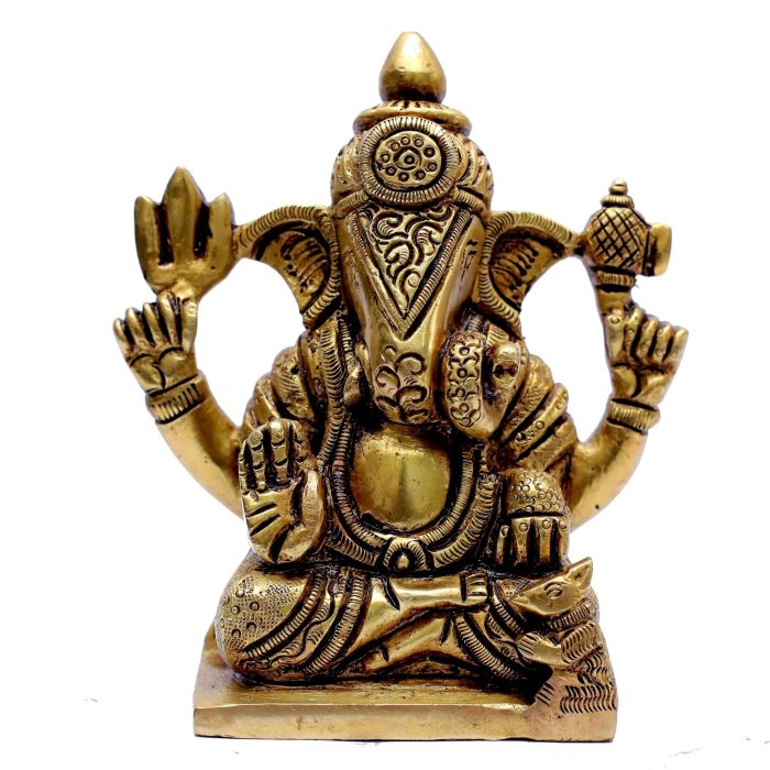 Srimant Dagdusheth Halwai Ganesha God Brass  Idol | Deity Idol Exclusive Collection - Image 1