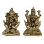 Hand Ganesha Lakshmi Pair Brass | Authentic Krishna Murti Divine Love Symbolism & Spiritual Guidance